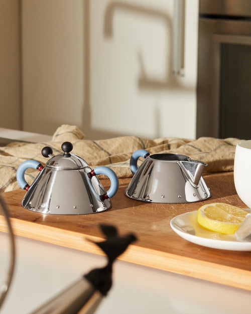9097 black Sugar bowl with spoon Alessi 1