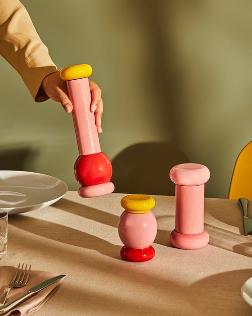 MP0210 yellow, black, white Salt, pepper and spice grinder Alessi 1