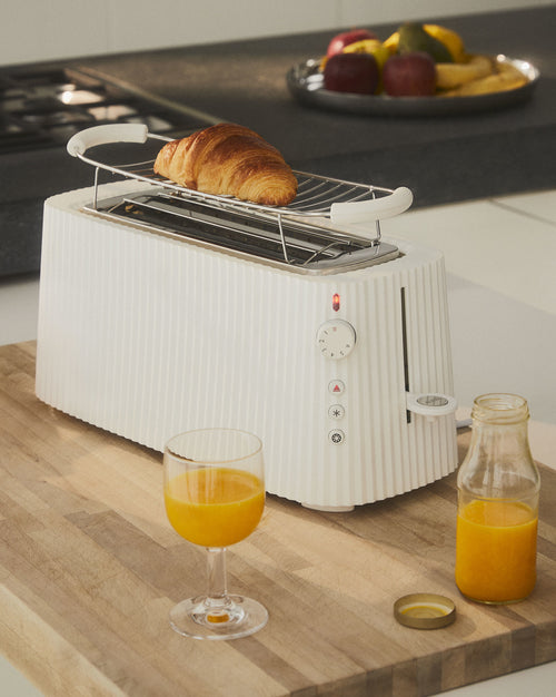 Plissé white Long double compartment toaster Alessi 8
